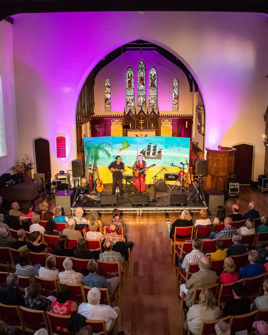 Live music of a band at an Operation Geranium event