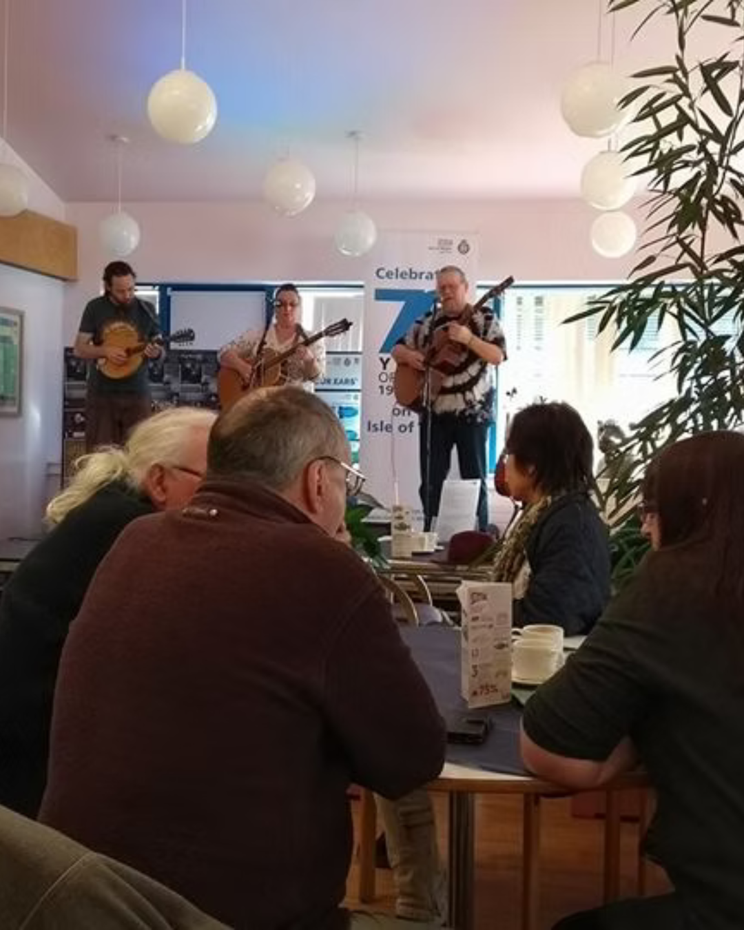 Live music of a band at an Operation Geranium event